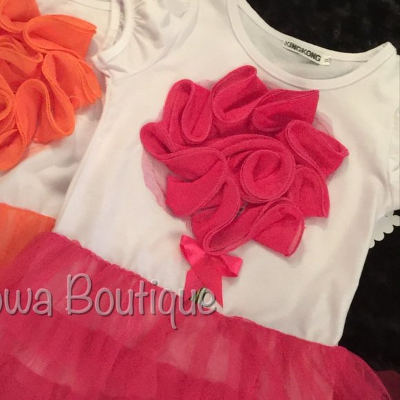 Other - Fuschia Satin Flower Tulle Dress